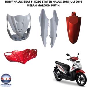 Body Bodi HALUS FULL SET 4 ITEM BEAT FI ESP MERAH MAROON PUTIH K25G STATER HALUS 2015 JULI 2016 Merk Win