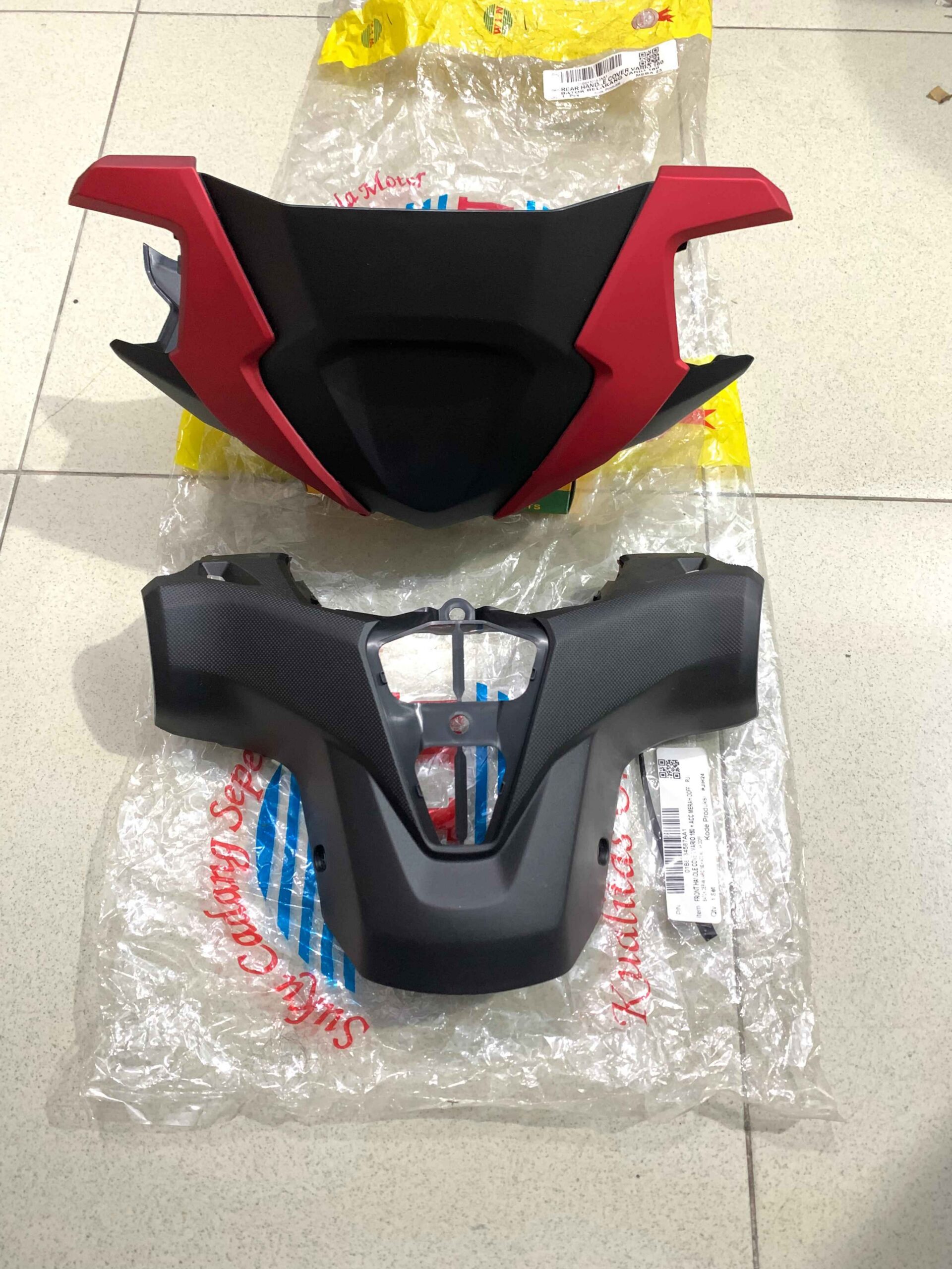 Batok Totok Depan Belakang Front Rear Handle Cover + ACC Vario 160 MERAH DOFF K2S ABS 2022 2023 2024 2025 2026 MERK WIN