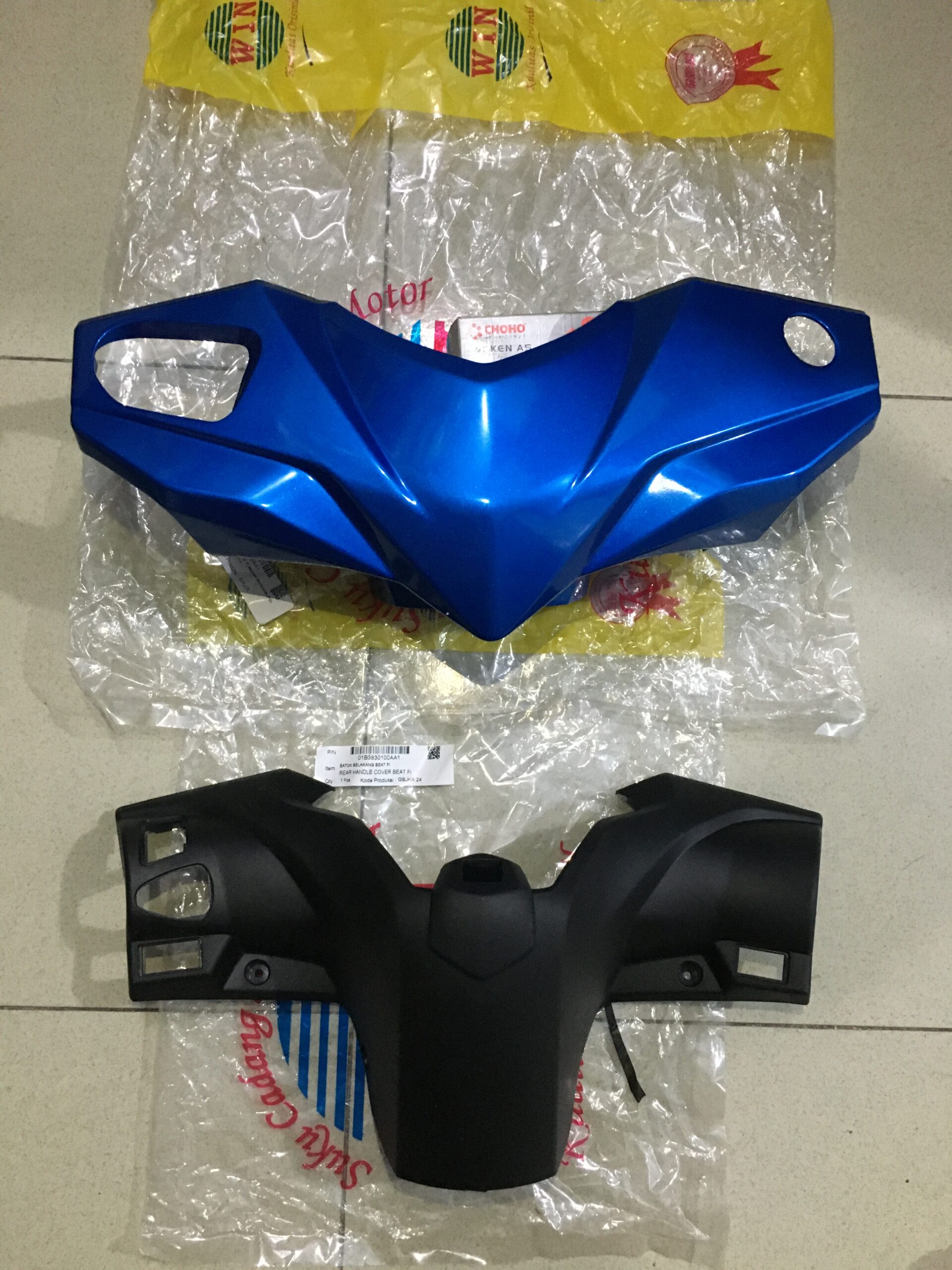 Batok Totok Depan Belakang Front Rear Handle Cover BEAT FI BIRU K25 2012 2013 2014 STATER KASAR Merk Win