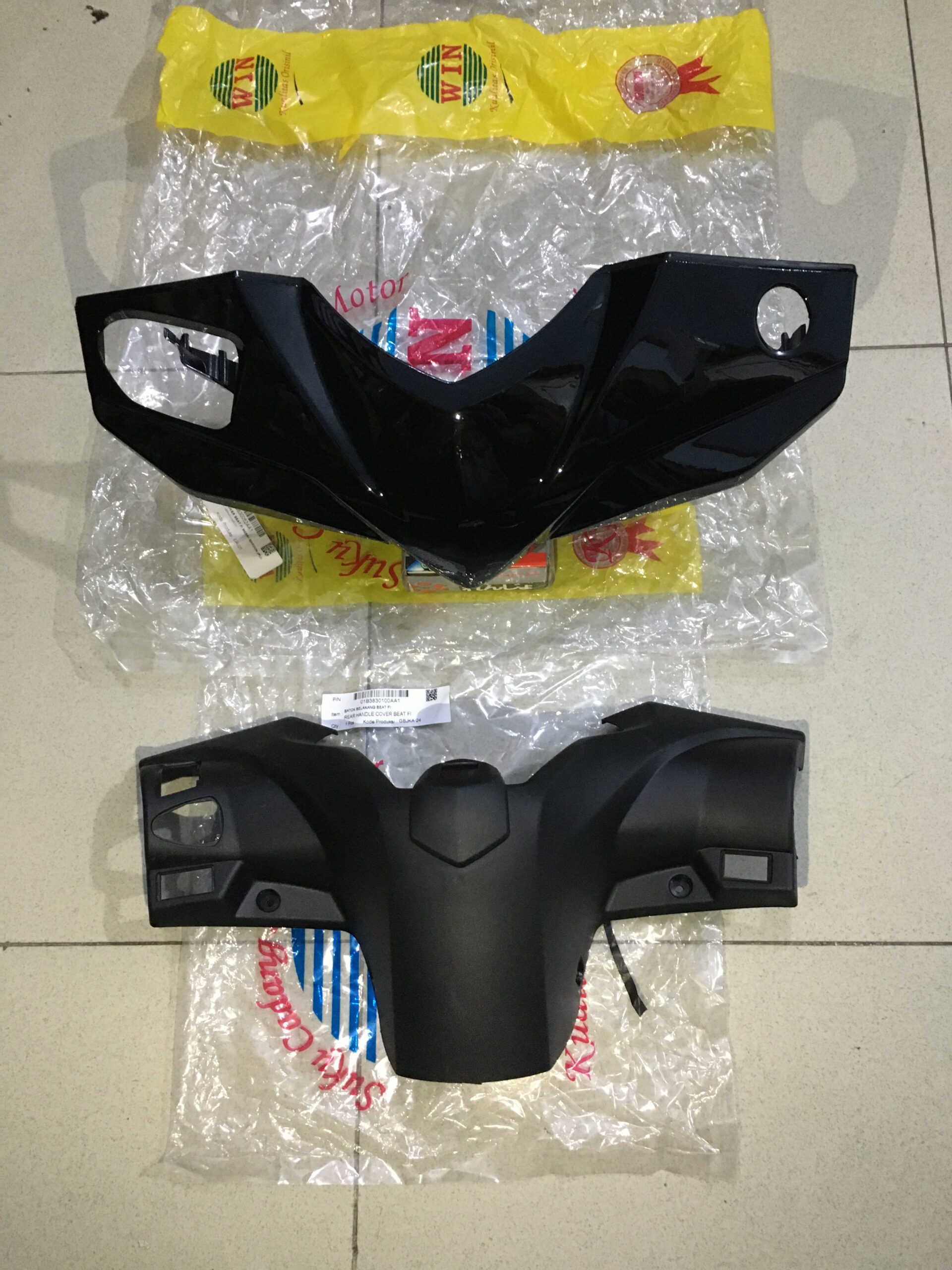 Batok Totok Depan Belakang Front Rear Handle Cover BEAT FI HITAM K25 2012 2013 2014 STATER KASAR Merk Win