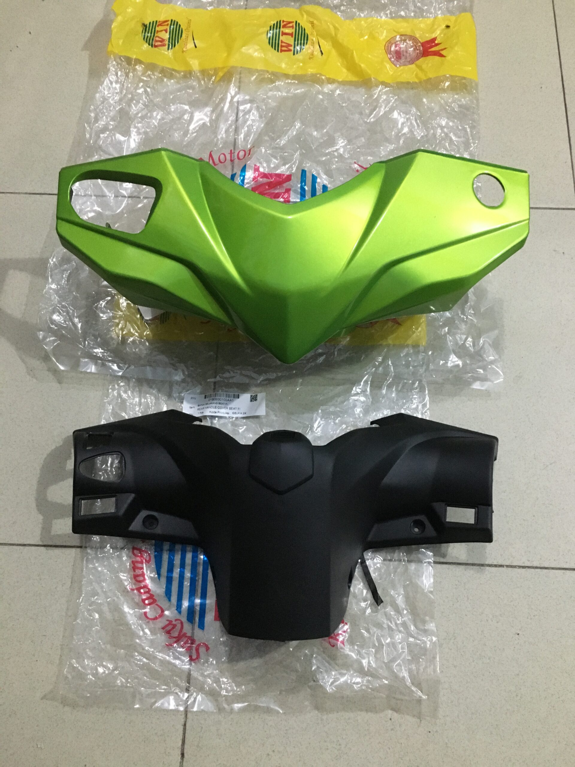 Batok Totok Depan Belakang Front Rear Handle Cover BEAT FI HIJAU K25 2012 2013 2014 STATER KASAR Merk Win