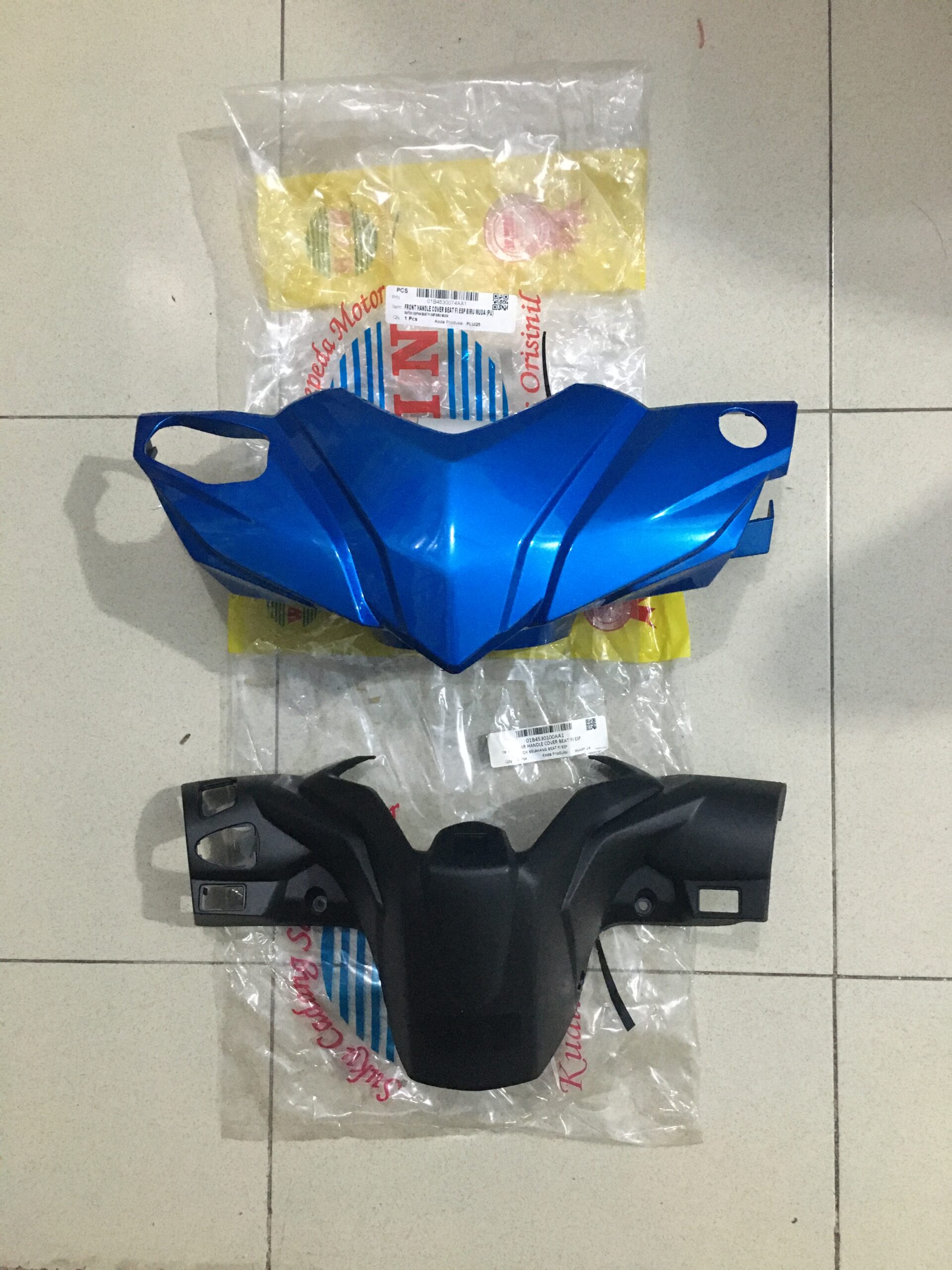 Batok Totok Depan Belakang Front Rear Handle Cover BEAT FI ESP BIRU MUDA K25G 2015-JULI 2016 STATER HALUS Merk Win