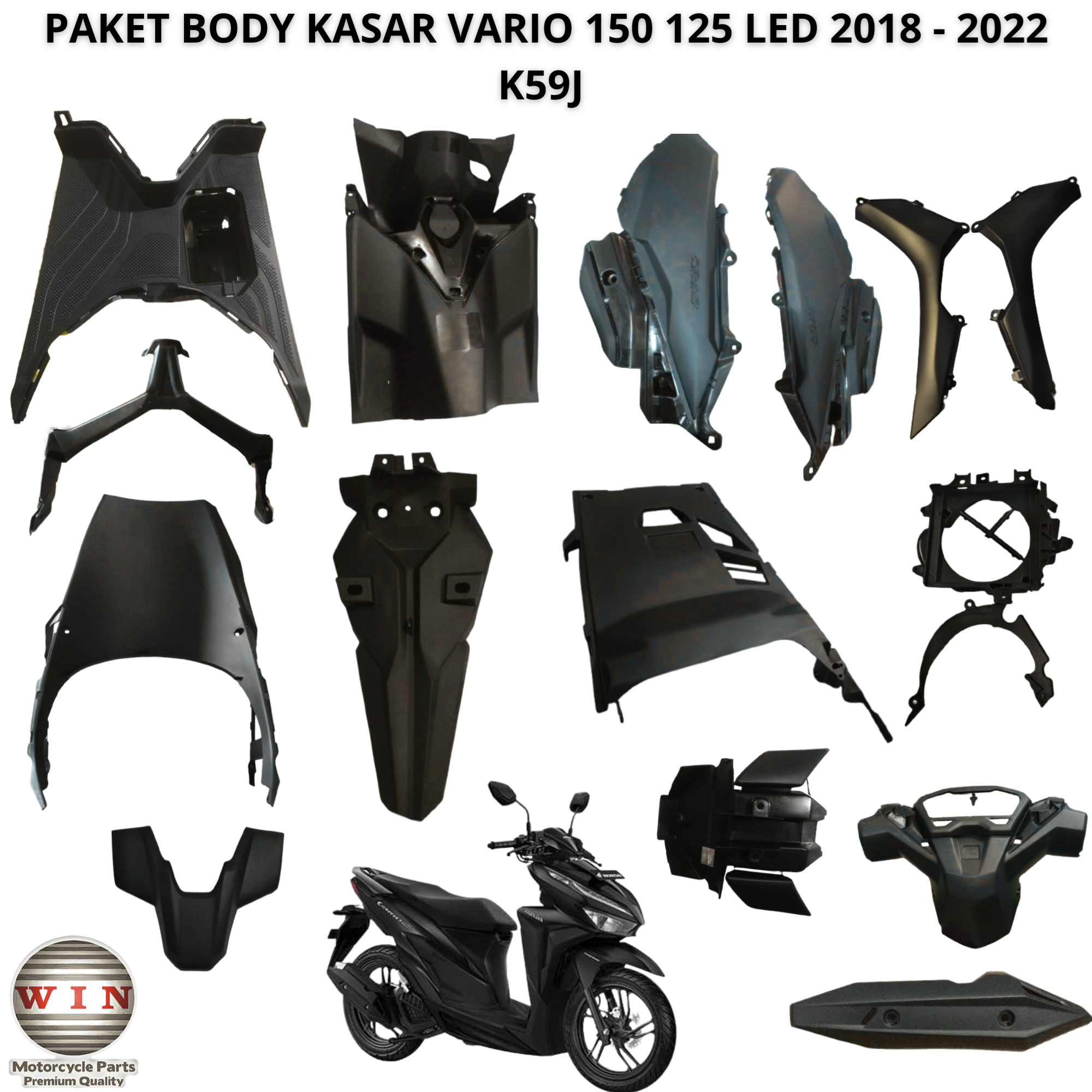 Body Bodi Kap Kasar Full Set 16 Item VARIO 150 VARIO 125 LED GEN 1 K59J APRIL 2018 2019 2020 2021 AGUSTUS 2022 MERK WIN